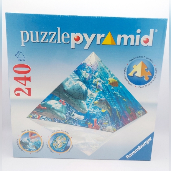avensburger 240 Piece Puzzle Pyramid -‎ Dolphins/Sea Life - Made In Germany - Picture 1 of 6